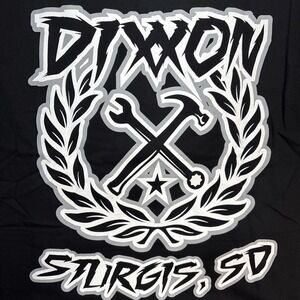Dixxon Men's 2X Short Sleeve Black T-Shirt Gray Sketchy Crest NEW